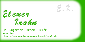 elemer krohn business card